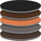 image of Oak Street RT42R Round Retro Laminate Table Top, 42" Dia., 1-1/4" Thick, Rubber T-Mold Edge