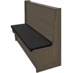image of Oak Street SHEP-4842-SGL-VSWB 48" Single Plain Back Booth, Wood Back, Upholstered Seat, 42" Height, Oak Construction