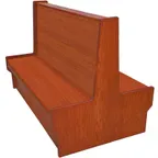 image of Oak Street SHEP-6042-DBL-WSWB 60" Double Plain Back Booth, Wood Seat & Back, Oak Wood Construction, 42" Height