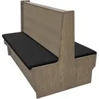 image of Oak Street SHEP-7242-DBL-VSWB 72" Double Plain Back Booth, Wood Back, Upholstered Seat, 42" Height, Oak Construction