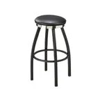 image of Oak Street SL1117 - Backless Bar Stool, Upholstered Button Top, Black Powder Coat Frame, Vinyl, Standard Size