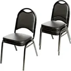 image of Oak Street SL2089-SV Banquet Stacking Chair, Rounded Back with Hand Hold