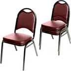 image of Oak Street SL2089-WINE Banquet Stacking Chair, Rounded Back with Hand Hold