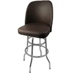 image of Oak Street SL2134-ESP Swivel Bar Stool – Chrome Frame, Espresso Vinyl Bucket Seat, Waterfall, 4° Slant, Footring