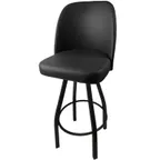 image of Oak Street SL2136-BLK Swivel Bar Stool – Upholstered Bucket Seat, Black Powder Coat, 4° Slant, Poly Glides