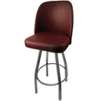 image of Oak Street SL2136-CCS-WINE Swivel Bar Stool, Chrome Frame, Vinyl Bucket Seat, Waterfall Front, 4° Swivel