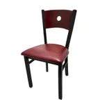 image of Oak Street SL2150-B Indoor Dining Chair with Wood Back, Black