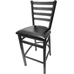image of Oak Street SL2301P-SV Bar Stool – Ladder Back, 1.2mm Welded Steel Frame, 1-1/4" Tubing, Silvervein Finish