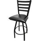 image of Oak Street SL2301S Swivel Bar Stool, Ladder Back, Powder‑Coated Frame, 1‑1/4" Steel Tubing, Ball Bearings