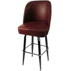 image of Oak Street SL3133-WINE Swivel Bar Stool – Black Square Frame, Upholstered Bucket Seat, 4° Slant