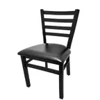 image of Oak Street SL3160P Indoor Dining Chair with Ladder Back, Black