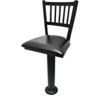image of Oak Street SL6090 Swivel Bar Stool – Slat Back, Black Powder Coat, 51 Ball Bearings, 2.5mm Steel Column