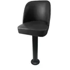image of Oak Street SL6133DOM Swivel Bar Stool – Upholstered Bucket Seat, Powder Coat Black Pedestal, 51 Ball Bearings