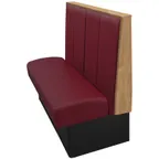image of Oak Street TIP-4842-SGL 48" Single Channel Back Booth, Upholstered Back, Stained Oak Top, 42" Height