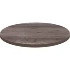 image of Oak Street UB36R-WB 36" Round Urban Table Top, 2" Thick, Thermally Infused Laminate, Weathered Barnwood Finish