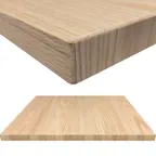 image of Oak Street WDL2424-CC Square Woodland Table Top, 24" x 24", 1" Red Oak Faced, 1-5/8" Solid Wood Dropped Edge, Clear Coat, Made in USA