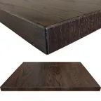 image of Oak Street WDL3030-DW - 30"x30" Square Woodland Table Top, 1" Red Oak Faced, 1-5/8" Solid Wood Dropped Edge, Dark Walnut Finish, Made in USA