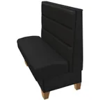 image of Oak Street WOR-4842-SGL 48" Single Channel Back Booth, Upholstered, 42" High, Wood Stained Legs, Black Vinyl Toe Kick