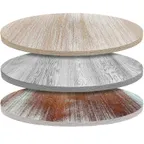 image of Oak Street WWP30R - Round 30" Premium Table Top, 2" Thick Engineered Oak Wood Core, Whitewash Finish, Made in USA