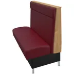 image of Oak Street YALE-7242-SGL 72" Single Plain Back Booth, Upholstered Back & Seat, Stained Oak Top, 42"H