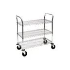 image of Olympic J1836WC-3-SR POS Olympic™ Chrome 3-Shelf Utility Cart w/ 900 lb. Capacity