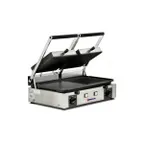 image of Omcan USA 11380 Double Sandwich Panini Grill w/ 19" x 10" Combination Plates, 220V
