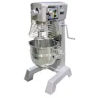 image of Omcan USA 17836 Floor Model 30 qt Planetary Mixer with Guard and Timer, #12 HUB,  3-Speed, 2 hp