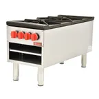 image of Omcan USA 37529 18" Natural Gas Stock Pot Range w/ (2) Three Ring Burners, Front to Back Design, LP Conversion Kit Included, Manual Controls, 200.000 BTU