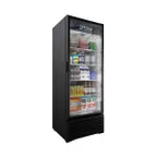 image of Omcan USA 41161 29" 1-Section Merchandiser Refrigerator w/ Glass Door, in Black 19.2 cu. ft.