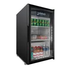 image of Omcan USA 41214 21" Glass Door Refrigerator, 5.1 cu ft, Black, 1/8 HP, ENERGY STAR®, Swing Door