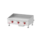 image of Omcan USA 43018 36" Countertop Thermostatic Gas Griddle, 3/4" Steel Plate, 90.000 BTU