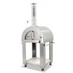 image of Omcan USA 43113 Wood / Coal / Gas Fired Pizza Oven w/ Brick Deck, Removable Door