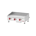 image of Omcan USA 43731 36" Countertop Manual Gas Griddle, 3/4" Steel Plate, 90.000 BTU