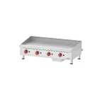 image of Omcan USA 43732 48" Countertop Manual Gas Griddle, 3/4" Steel Plate, 120.000 BTU
