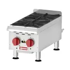 image of Omcan USA 43733 12" Countertop Gas Hotplate with (2) Burners, Manual Controls, 44.000 BTU
