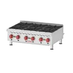 image of Omcan USA 43735 36" Countertop Gas Hotplate with (6) Burners, Manual Controls, 132.000 BTU