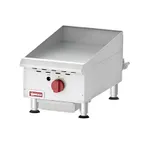 image of Omcan USA 43737 15" Countertop Manual Gas Griddle, 3/4" Steel Plate, 30.000 BTU