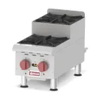 image of Omcan USA 44198 12" Countertop Step-Up Gas Hotplate with (2) Burners, Manual Controls, 60.000 BTU