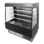 image of Omcan USA 44377 51" Vertical Open Air Merhandiser in Black, Self-Contained, 4 Shelves, 27.2 cu ft.