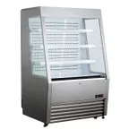 image of Omcan USA 44439 36" Self-Serve Vertical Refrigerated Display Case, Stainless Steel, 3 Shelves, 13.77 cu. ft.