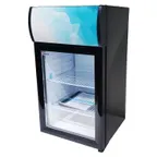 image of Omcan USA 44528 15" Countertop Glass Door Refrigerator in Black, 1.4 cu. ft.
