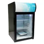 image of Omcan USA 44529 16" Countertop Merchandising Refrigerator in Black, 1.8 cu. ft.