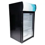 image of Omcan USA 44530 18" Countertop Glass Door Refrigerator in Black, 2.8 cu. ft.