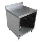 image of Omcan USA 44596 24" Underbar Glass Rack Storage Unit w/ Drainboard Top, Open Front Base