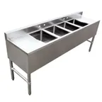 image of Omcan USA 44603 Underbar Sink Units, 4 Compartment with 2 Drainboards