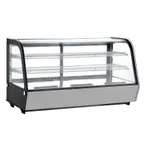 image of Omcan USA 44631 48" Full Service Countertop Refrigerated Display Case with Sliding Glass Door, 2 Shelves - 7.13 cu. ft. / 340 w