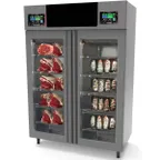 image of Omcan USA 44989 - Stagionello+Maturmeat Combo Cabinet, 58"W, 220+220lb, 14°F-158°F, 20 rods, 5 racks, 3.7kW, 220V, 304SS