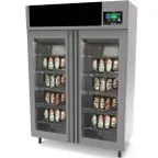image of Omcan USA 45232 Stagionello Evo Meat Curing Cabinet, 57.5" W, 200 kg Load, 35.6°F-95°F, 20 Stainless Rods, 3,540W 220V