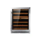 image of Omcan USA 45260 23" Glass Door Wine Refrigerator, Dual Temperature, 40 Bottles