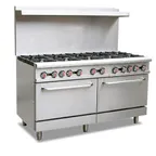 image of Omcan USA 46027 60" Natural Gas Restaurant Range w/ (10) Open Burners, (2) Standard Ovens, 362.000 BTU